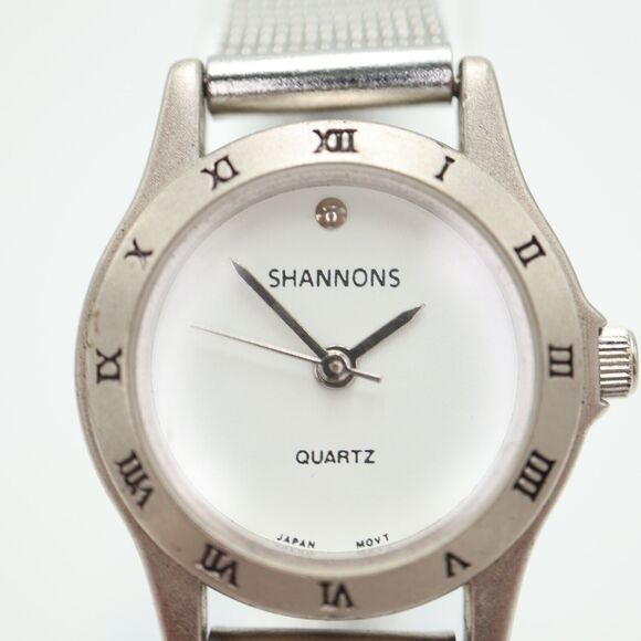 Shannons Womens Silver Tone Watch 25mm White Dial Metal Mesh Strap w New Battery - Picture 6 of 16